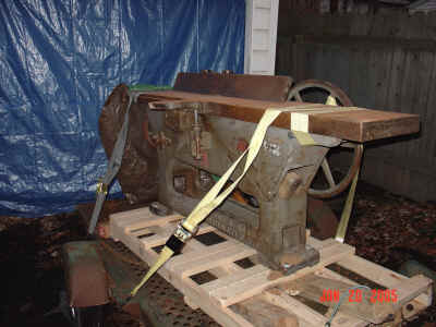 Jointer on trailer in drive.